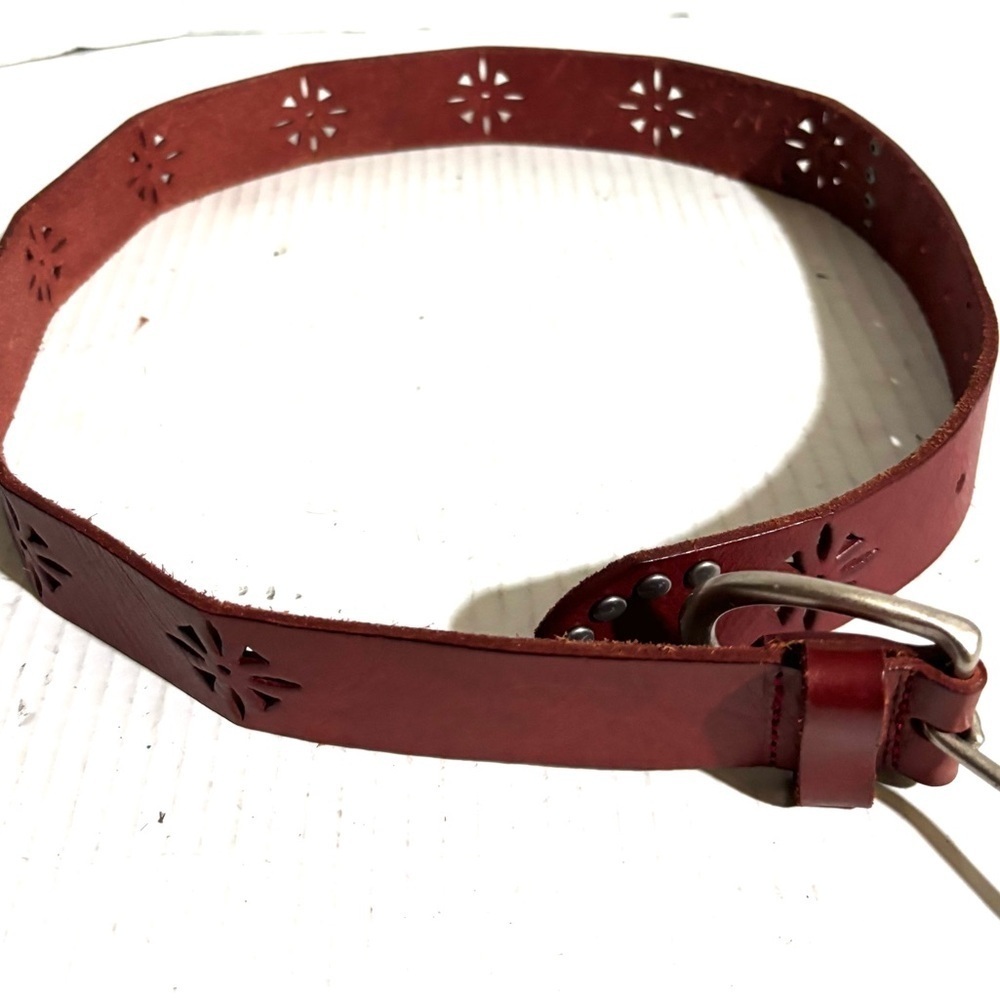 Handmade size S Elegant Red Leather Belt
